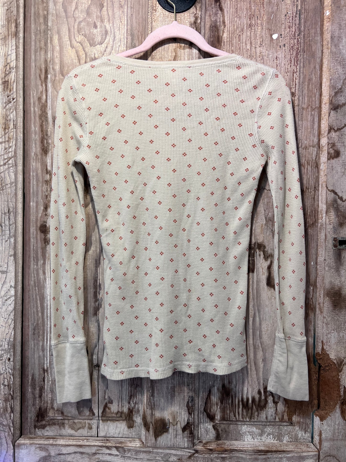 Y2K Mossimo Green Floral Thermal Long Sleeve Shirt