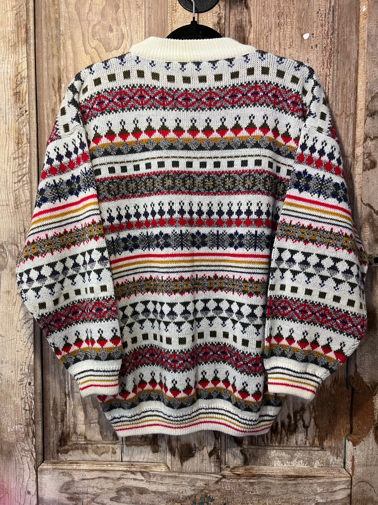 80's/90's Patterned Knit Crewneck Sweater