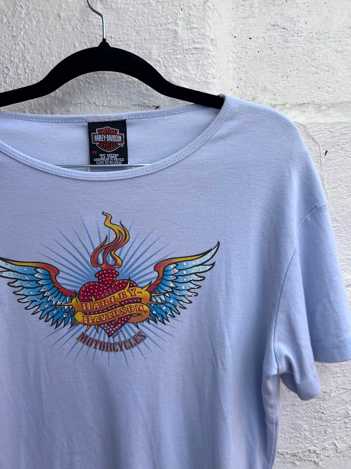 Y2K 2008 Bedazzled Harley Davidson T-Shirt