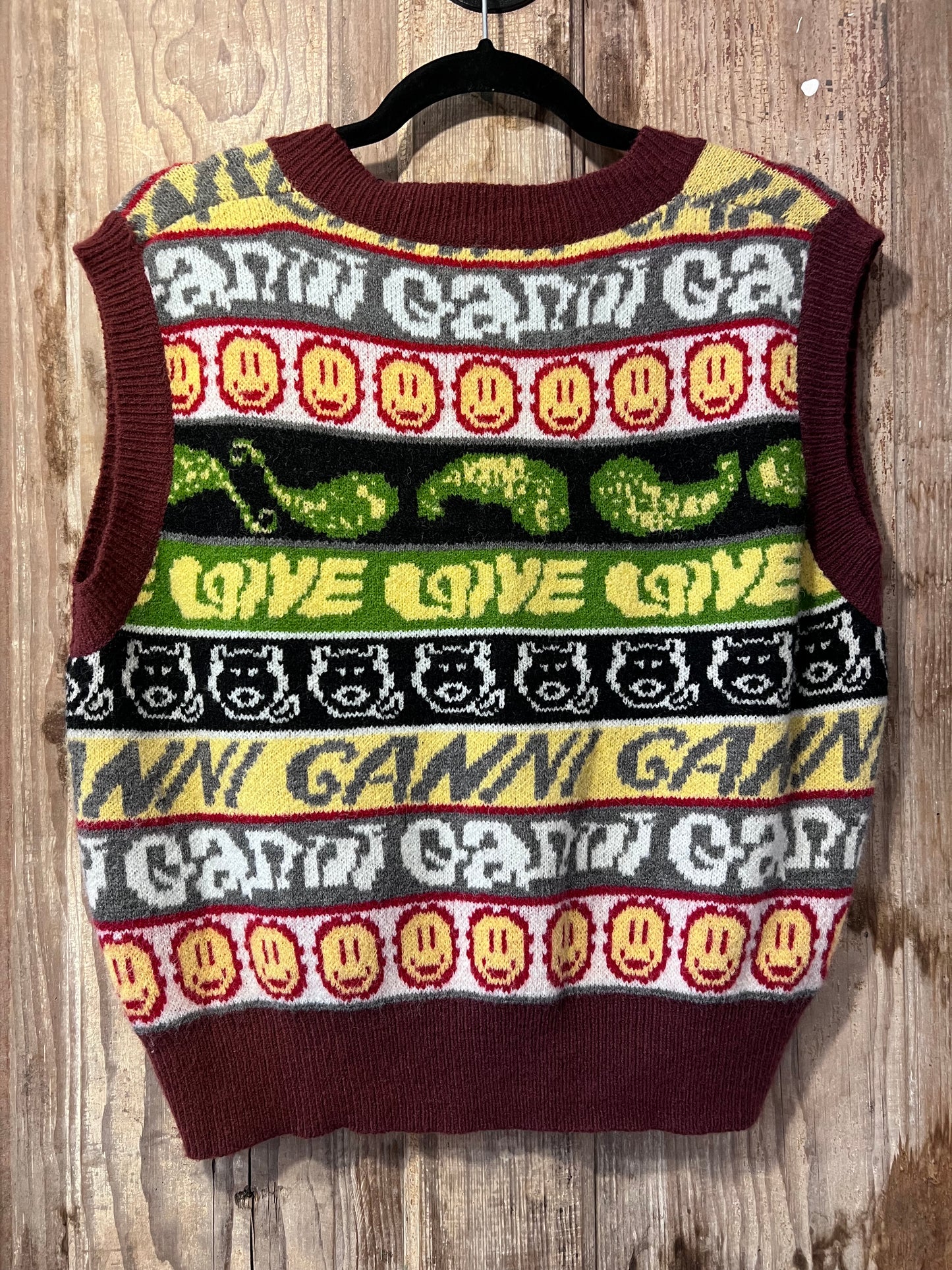 Y2K Colorful Patterned Knit Sweater Vest