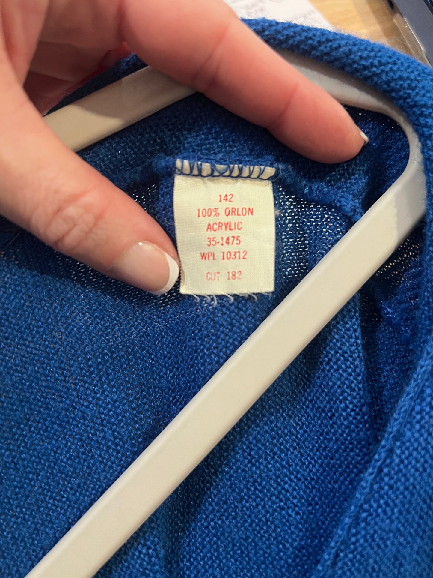 70's Montgomery Ward Blue Knit Cardigan