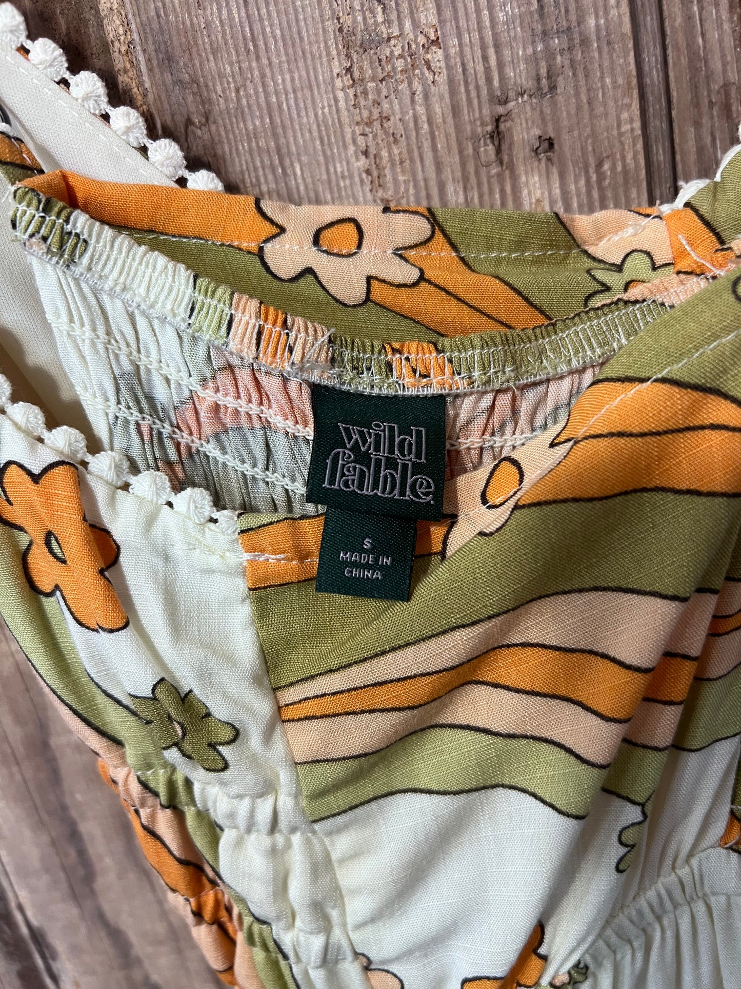 Y2K Wild Fable 70's Inspired Patterned Dress