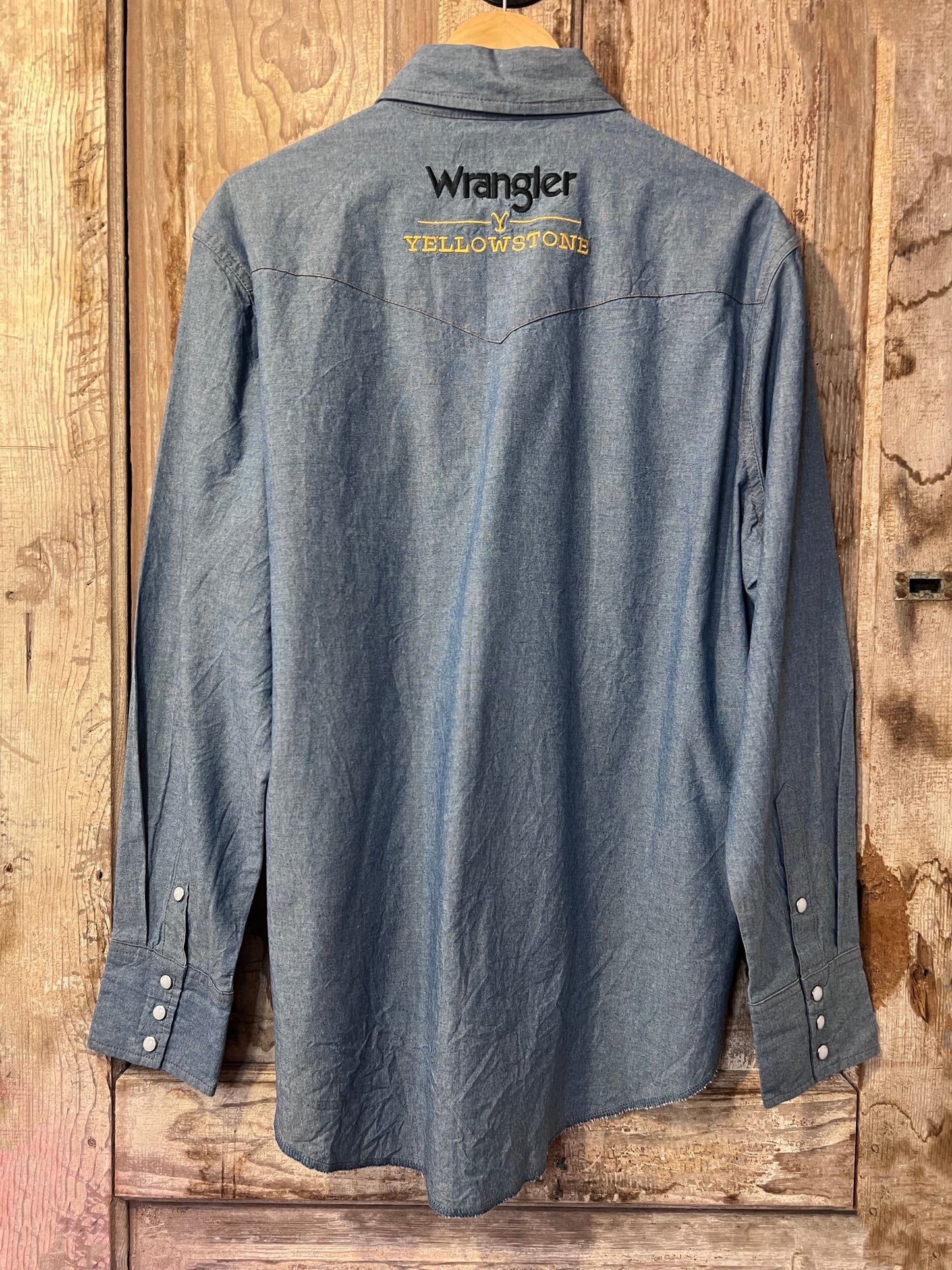 Wrangler Denim Yellow Stone Button Up Shirt