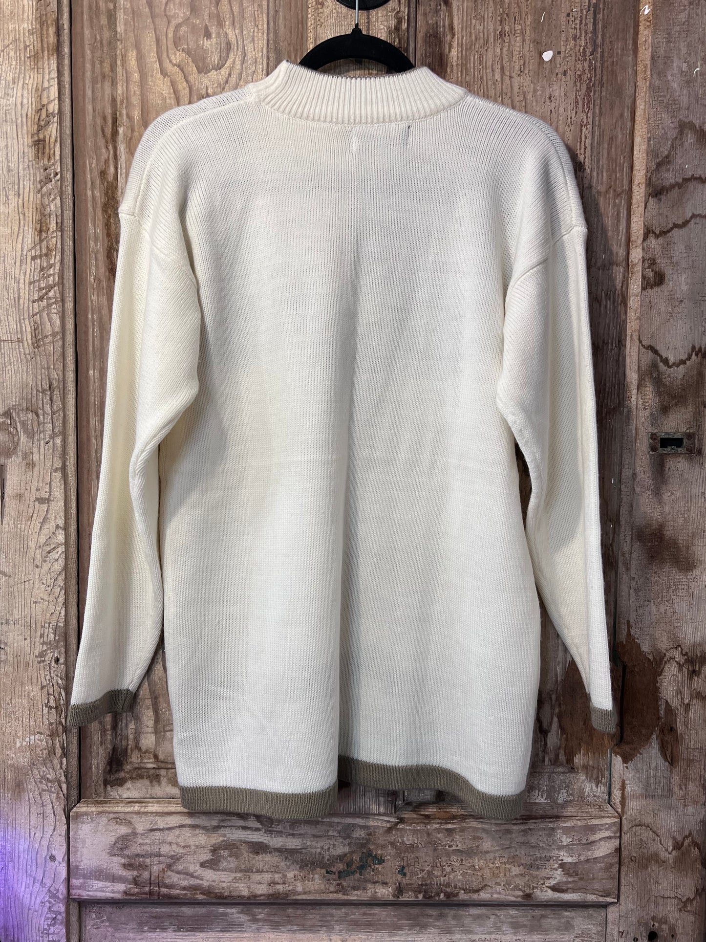 80's/90's Dana Scott Cream + Floral Knit Sweater