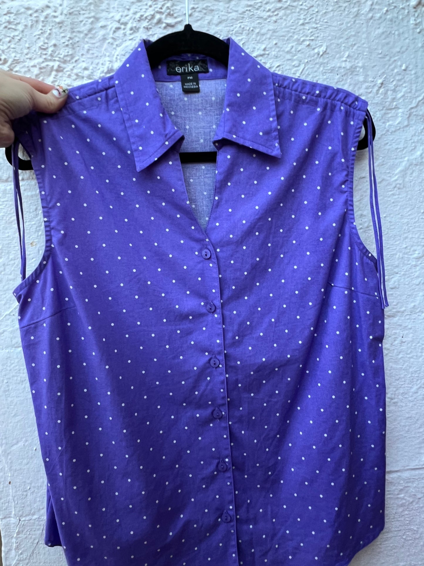 90's Erika Purple Polka Dot Sleeveless Top