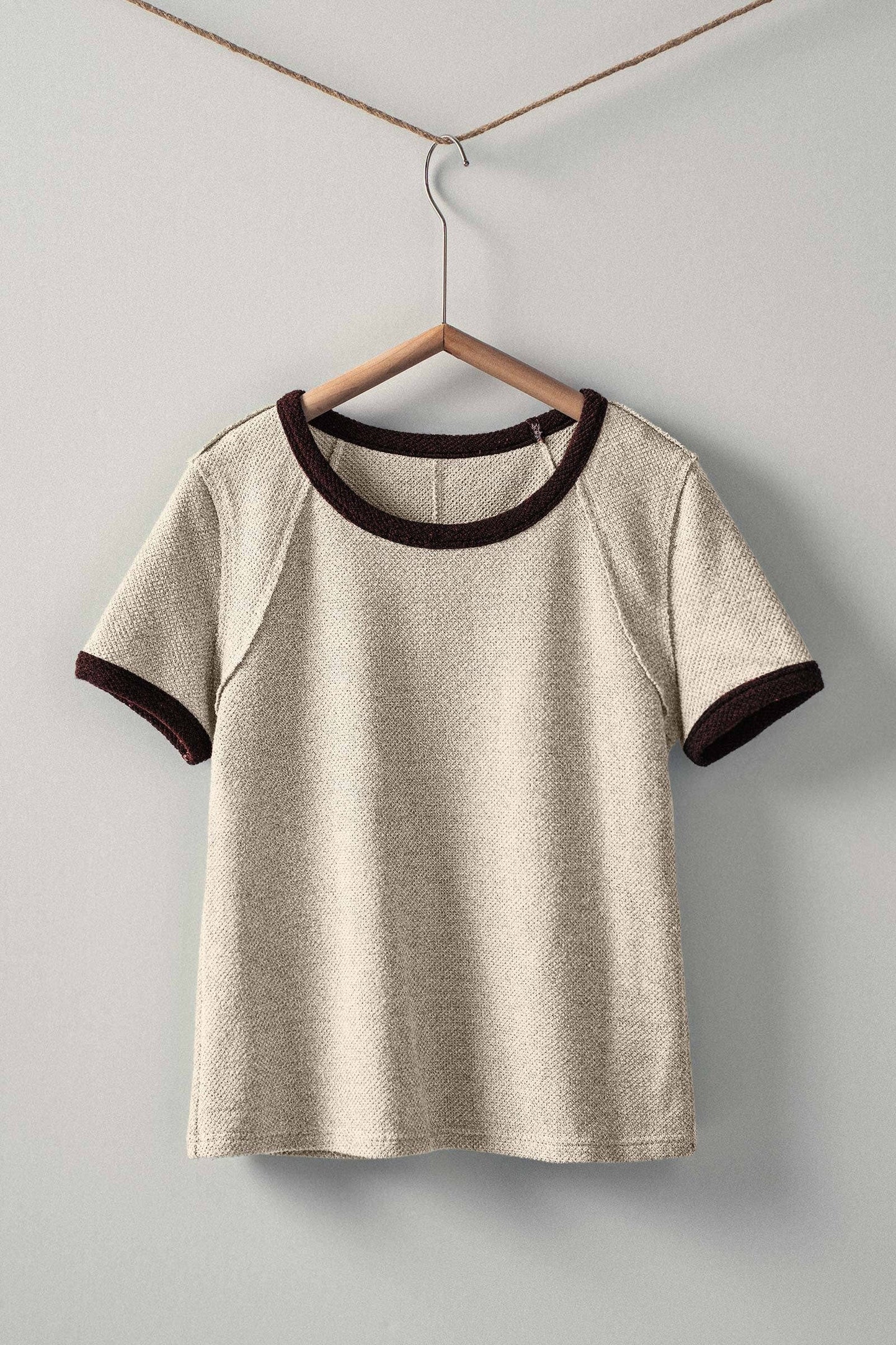 Textured Crewneck Top