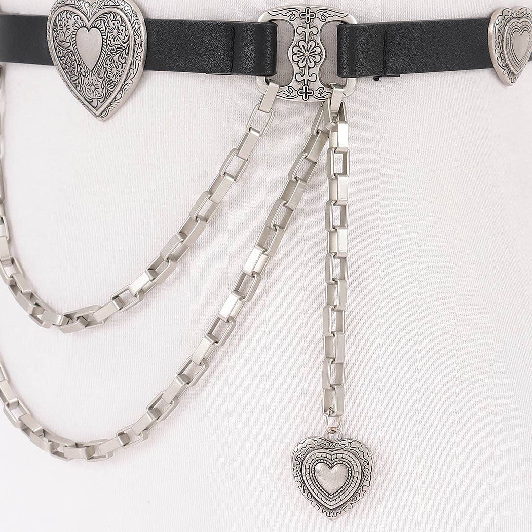 Faux Leather Multi Metal Belt