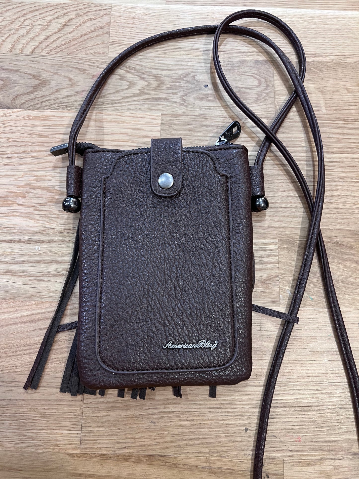 American Bling Brown Fringe Shoulder Bag