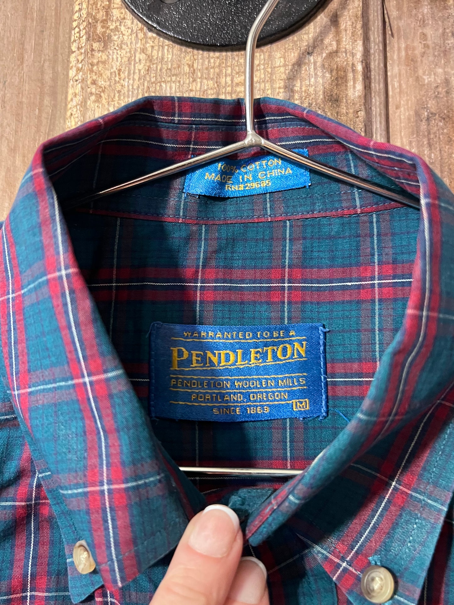 VTG Pendleton Plaid Short Sleeve Button Up Shirt