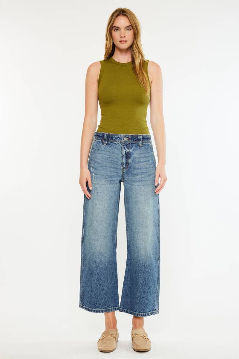 MID RISE LOOSE BARREL FIT JEANS