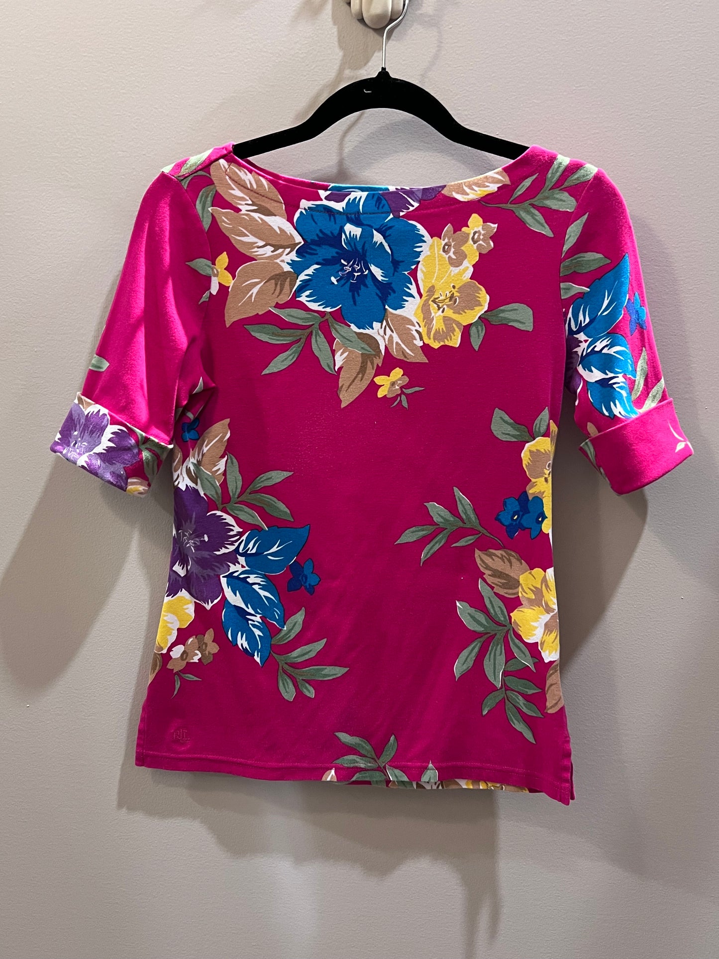 Ralph Lauren Pink Floral Short Sleeve Top