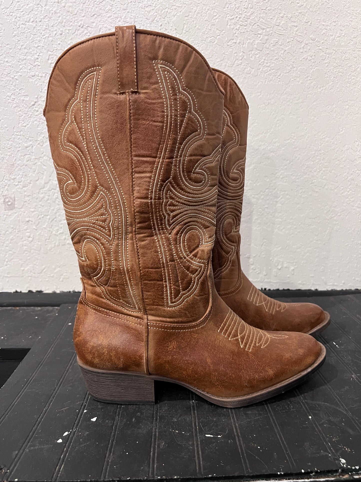 Brown Leather Cowboy Boots