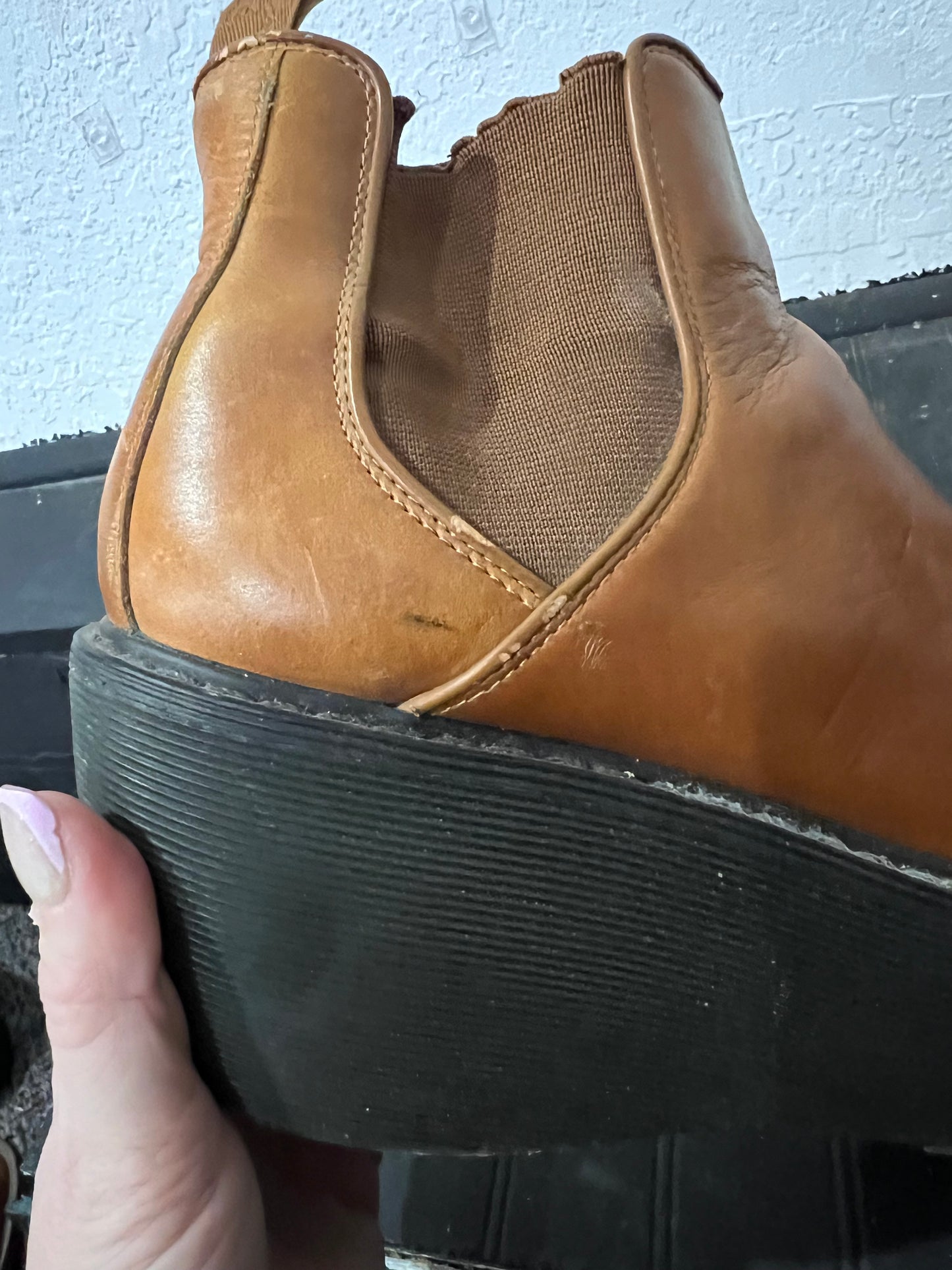 VTG Doc Marten Platform Wedge Slip On Booties