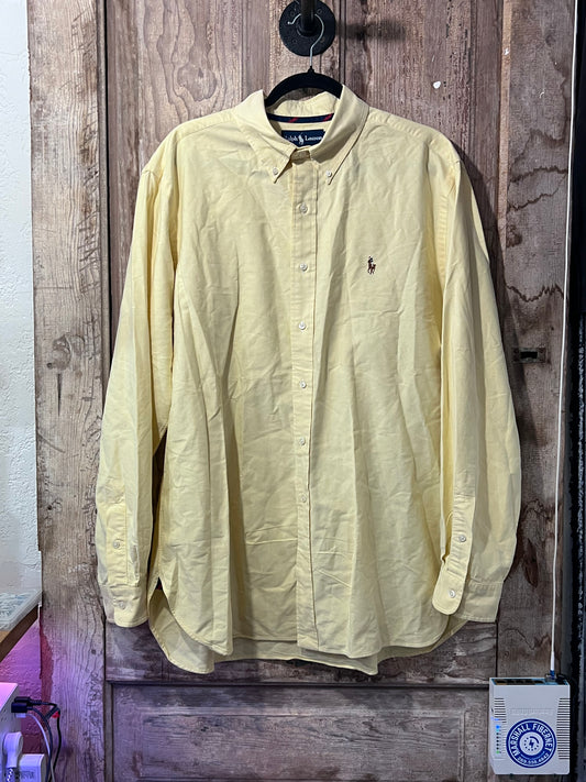 Ralph Lauren Yellow Button Up Top