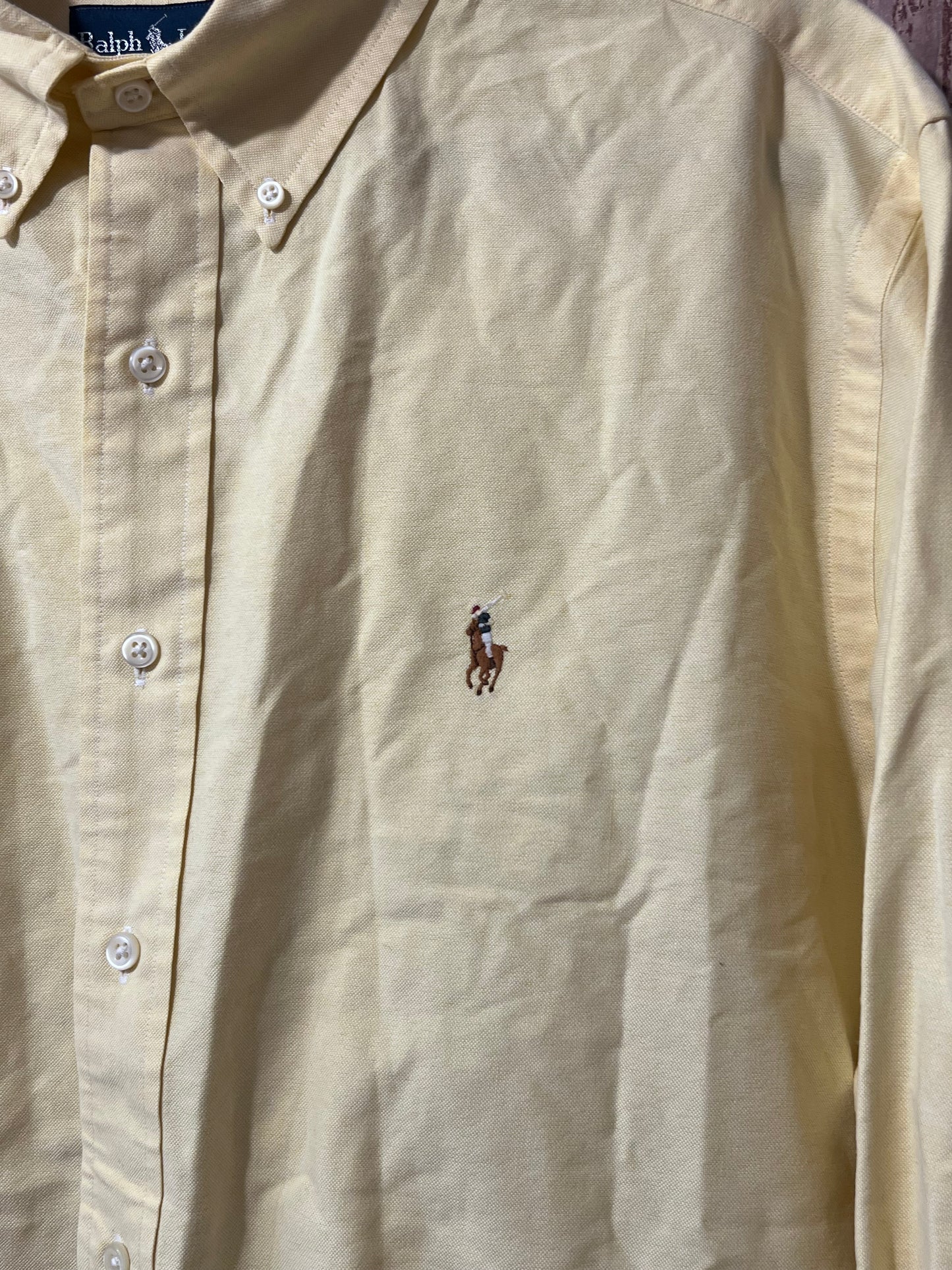 Ralph Lauren Yellow Button Up Top
