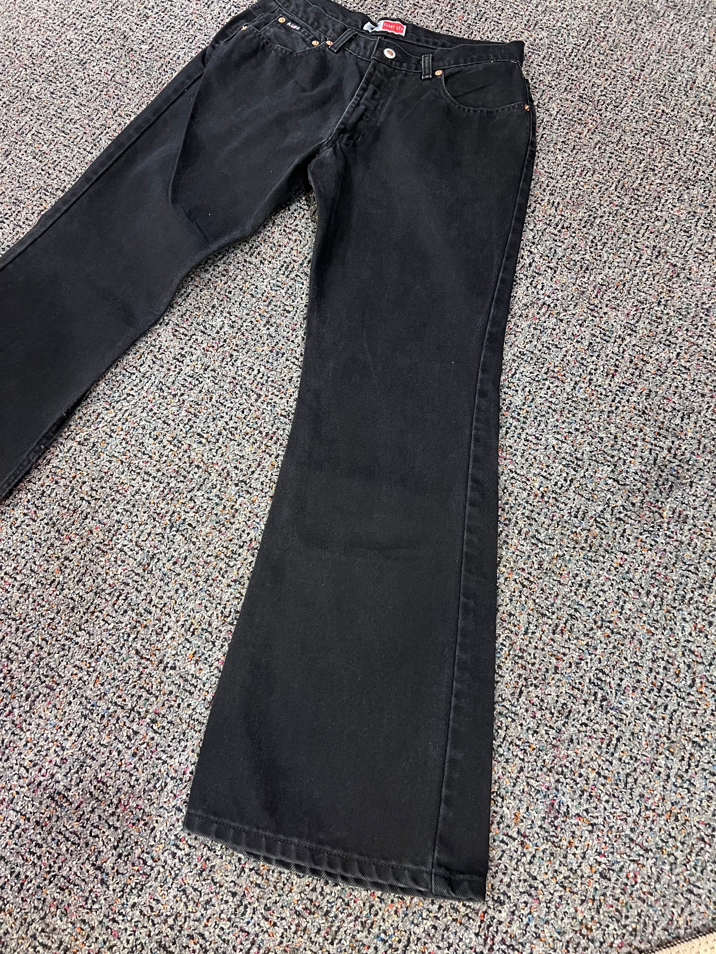 Arizona Black Flare Low Rise Jeans