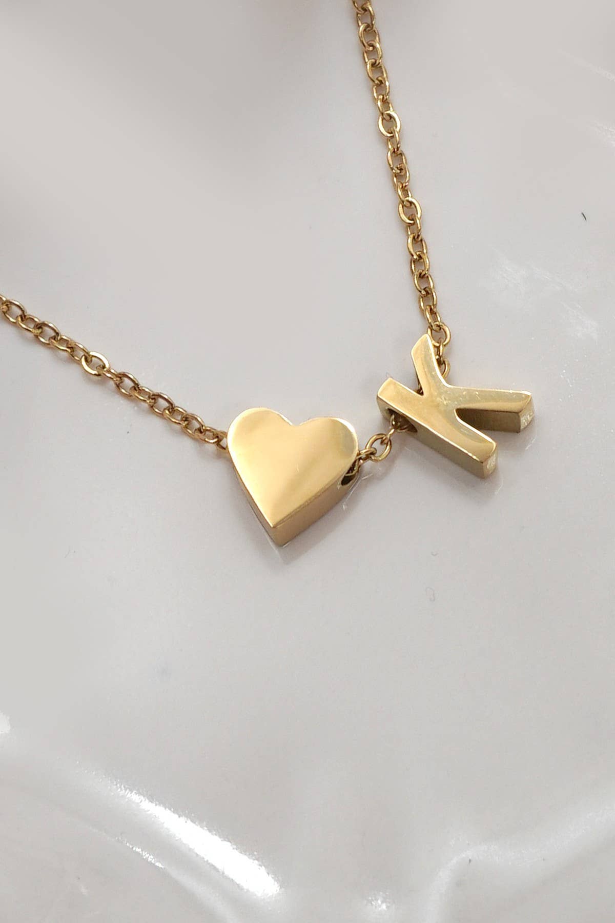 18K STAINLESS STEEL INITIAL NECKLACE