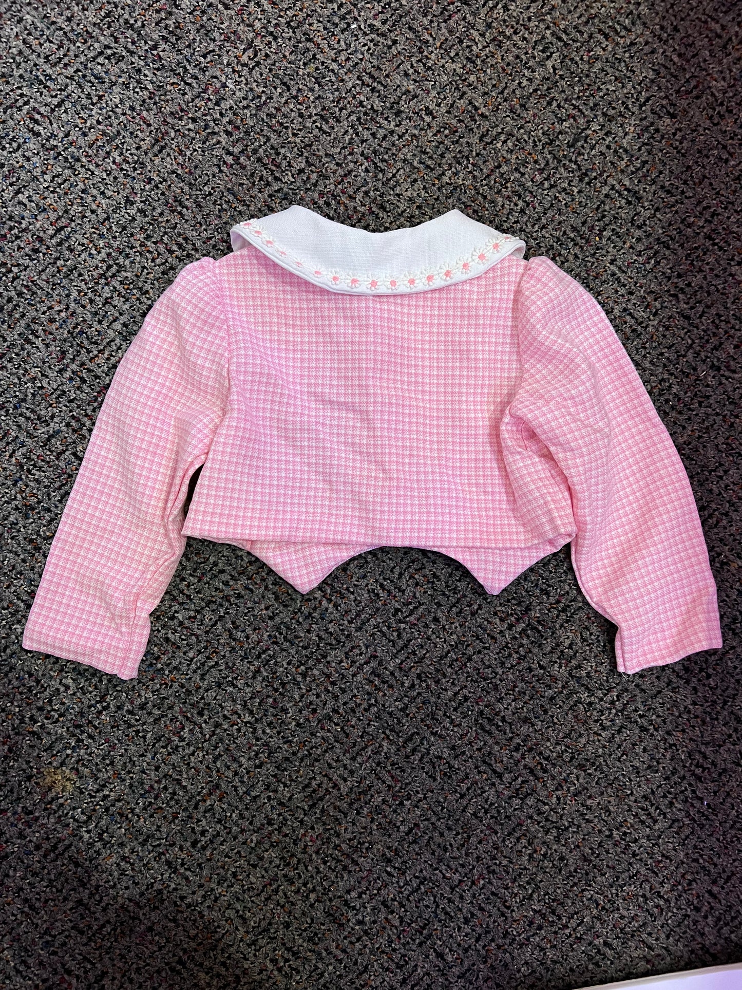 [URL] VTG Pink Plaid Floral Collar Button Up Top