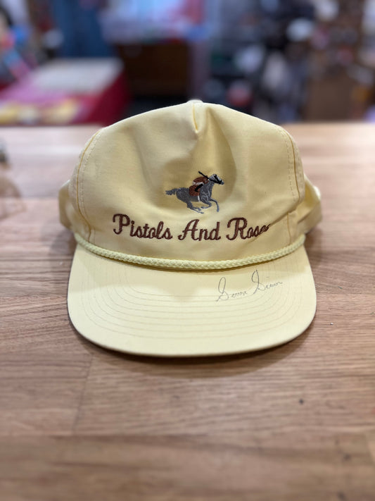 VTG Pistols & Rose Embroidered Yellow Hat