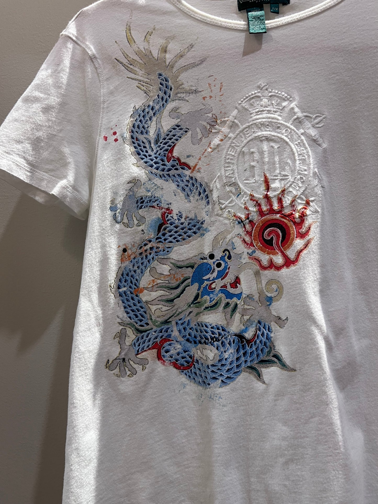 Lauren Jean Company Dragon White T-Shirt