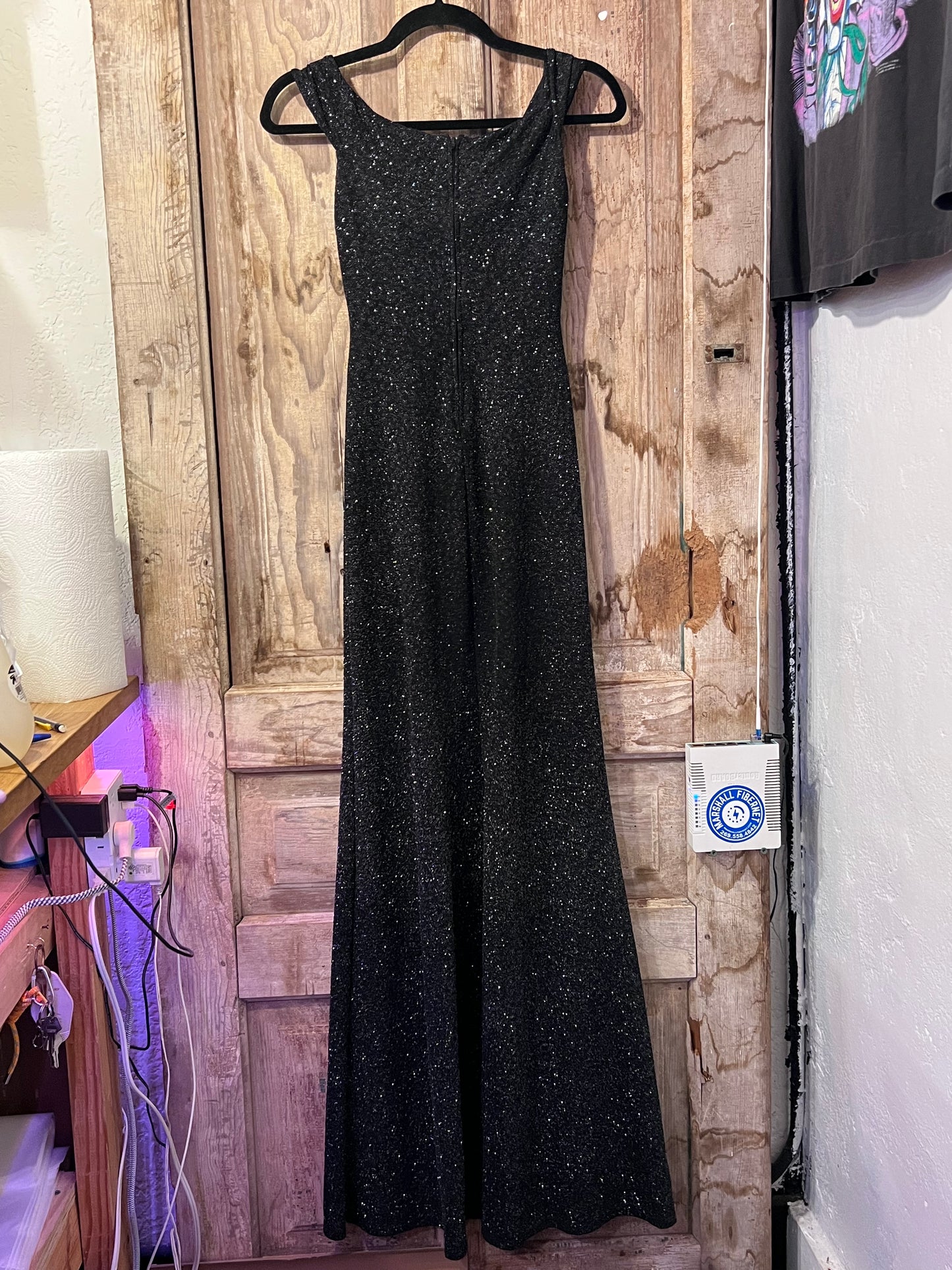 B Darlin Black Sparkly Gown