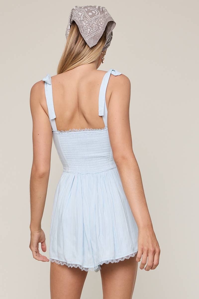 TIE STRAP LACE MINI ROMPER
