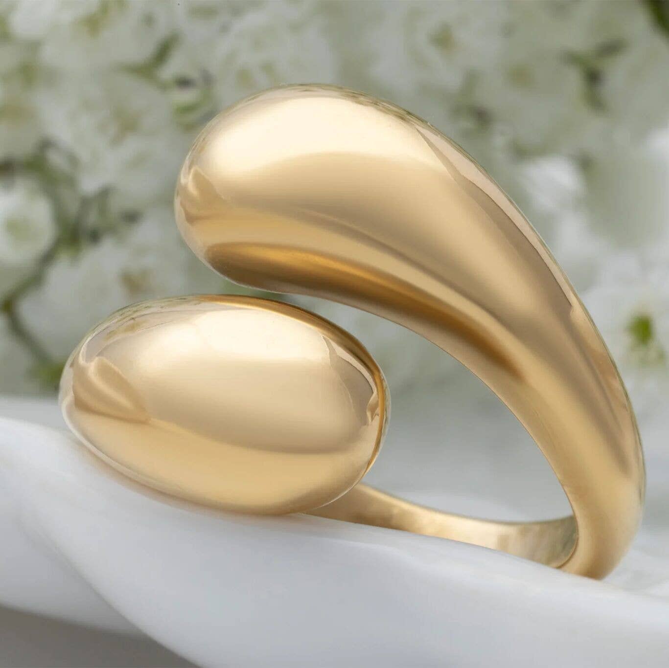 Large Duo Drop Ring
