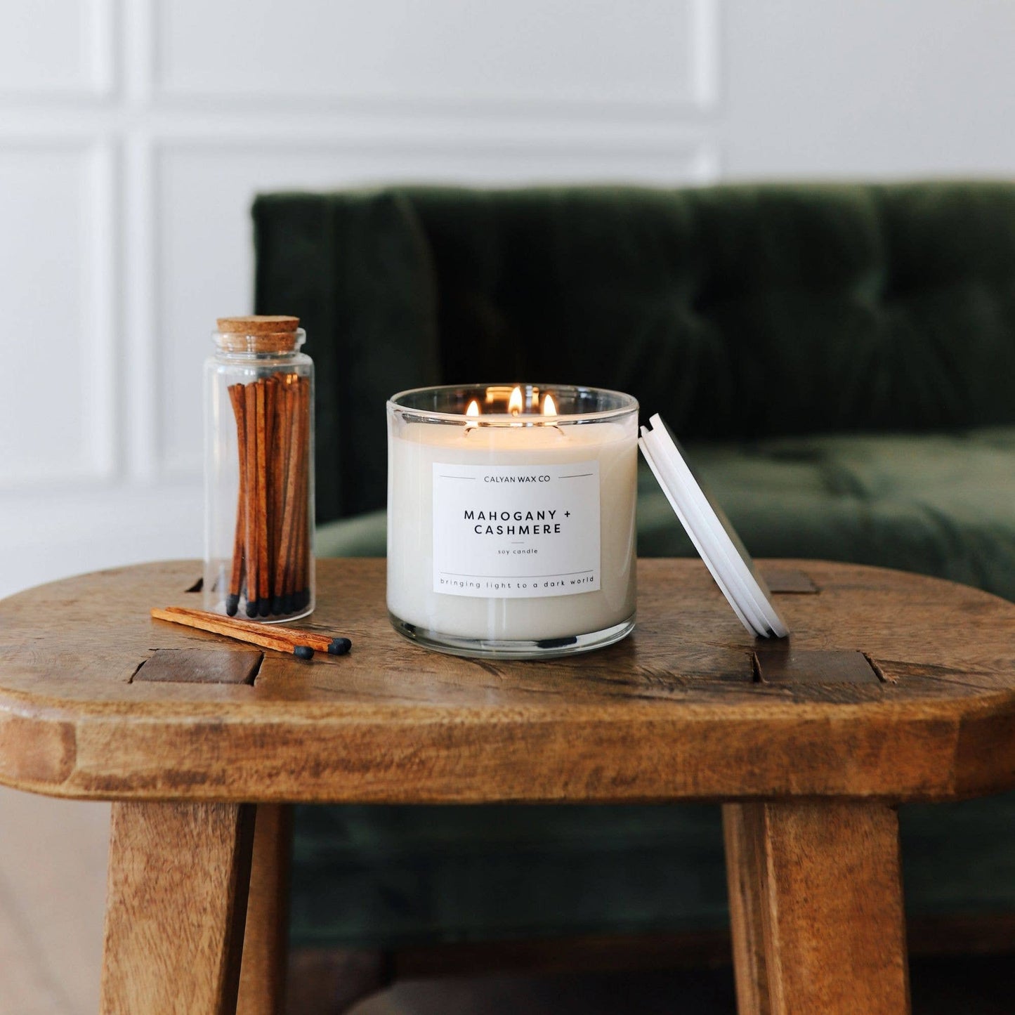 Mahogany + Cashmere 3 Wick Soy Candle