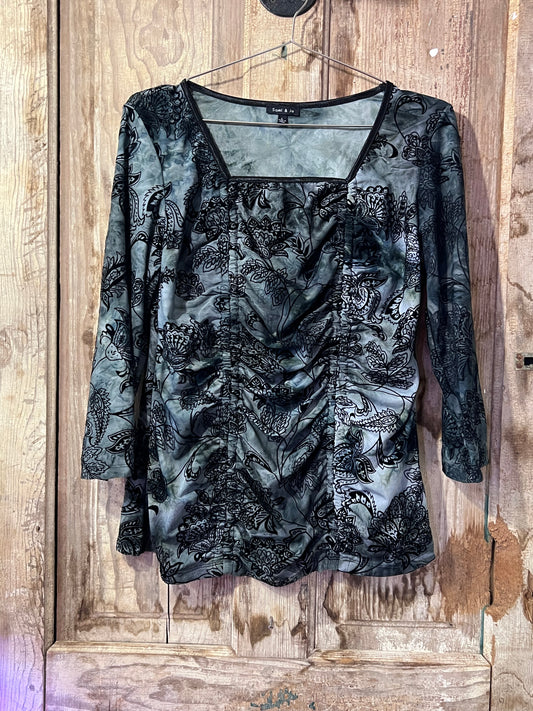 Sami & Jo BLK/Blue Front Runch Top