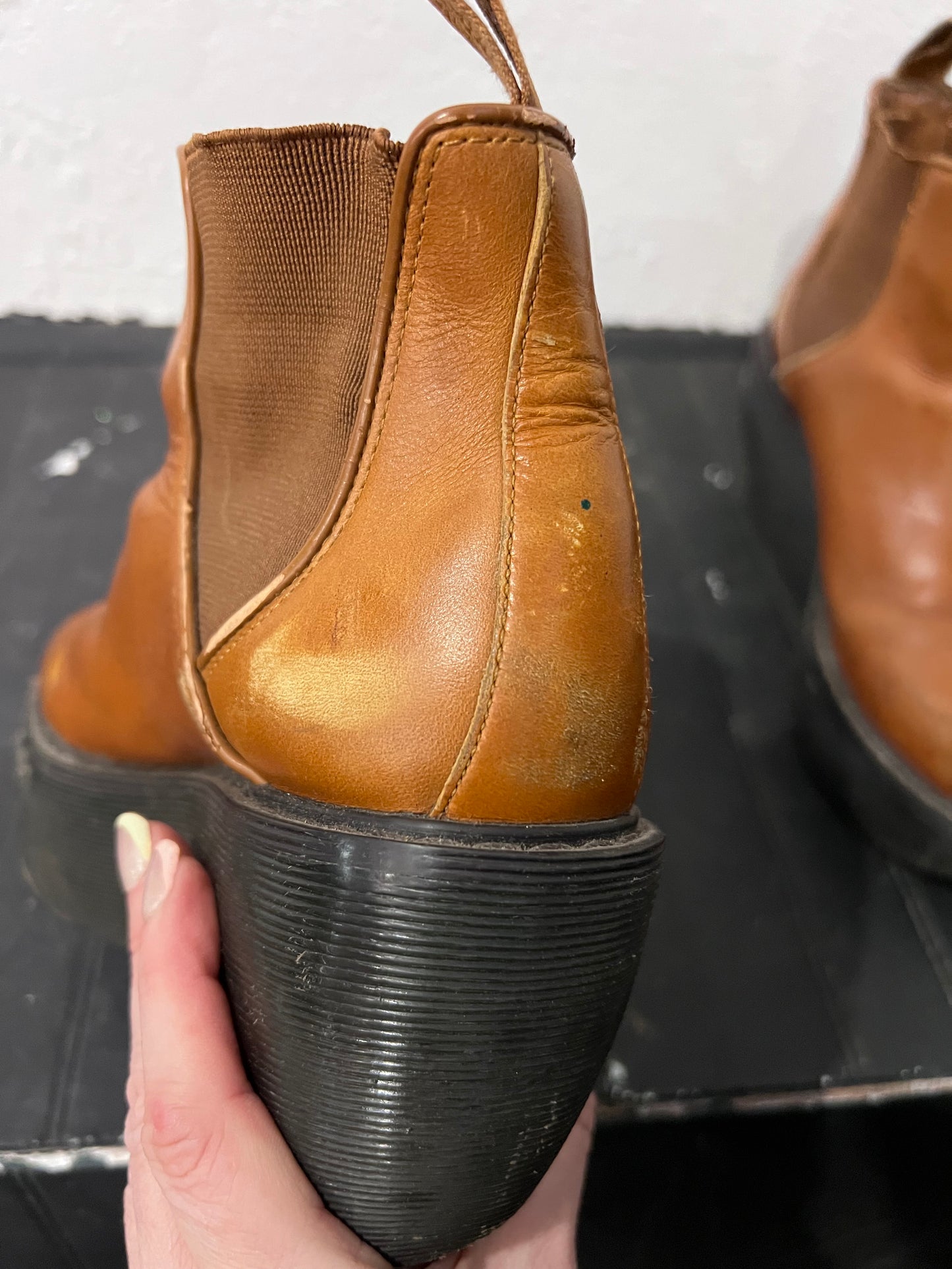 VTG Doc Marten Platform Wedge Slip On Booties