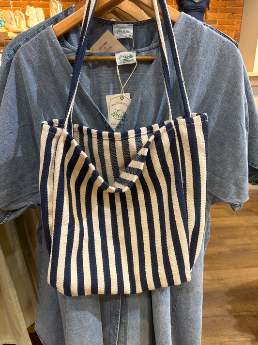 Striped tote bag