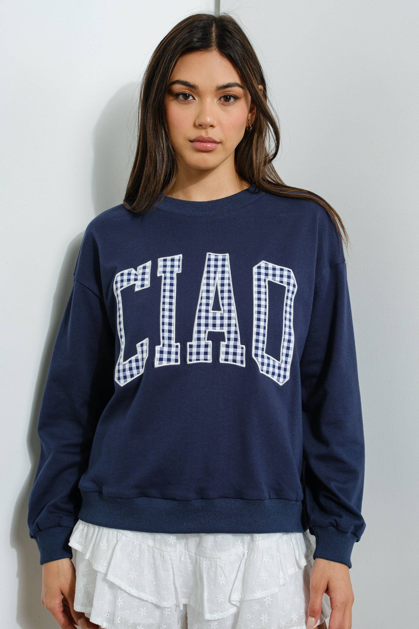 PLAID CIAO SWEATSHIRT