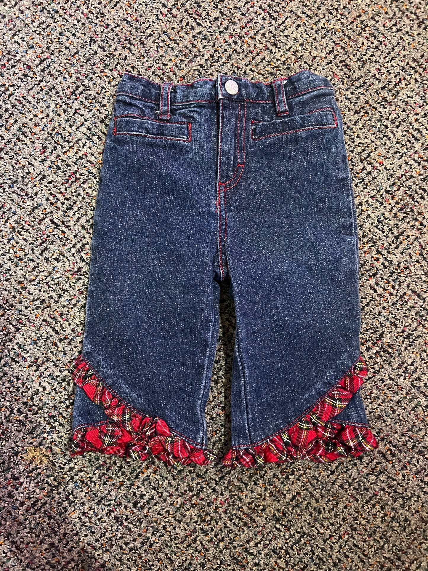 [URL] The Children’s Place Red Plaid Frilly Denim Jeans