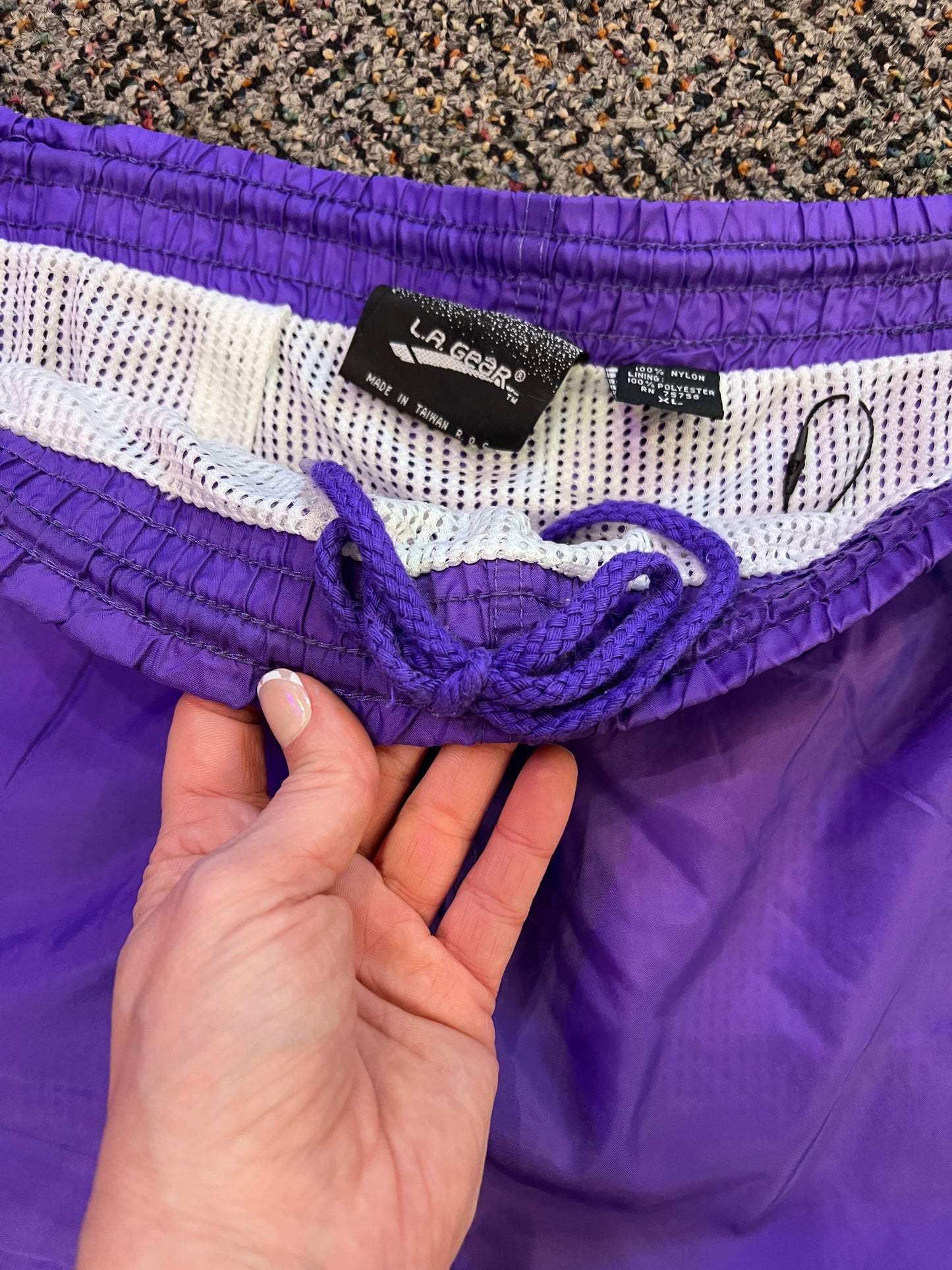 VTG LA GEAR Purple Windbreaker Shorts