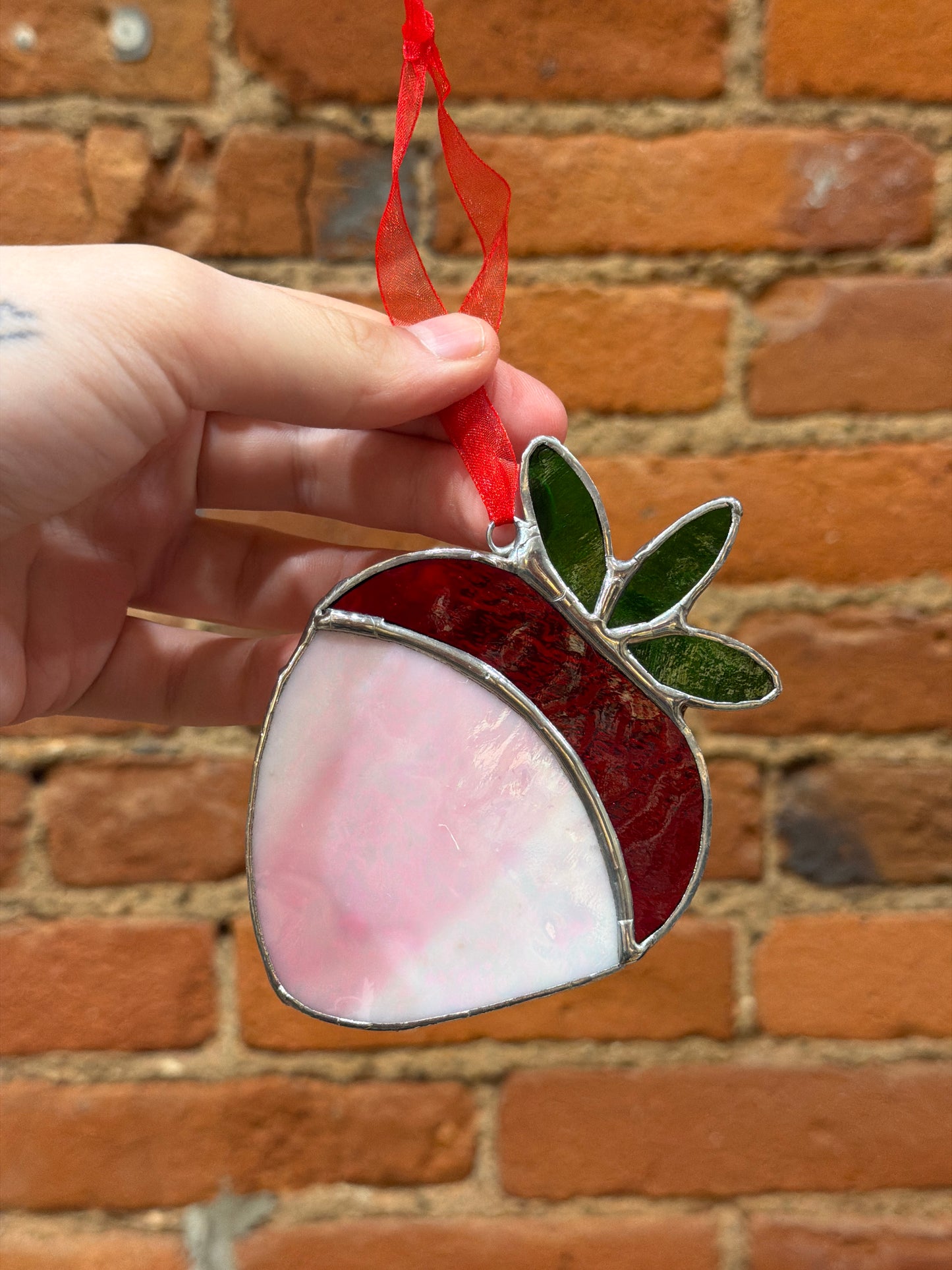 Pink strawberry stained glass