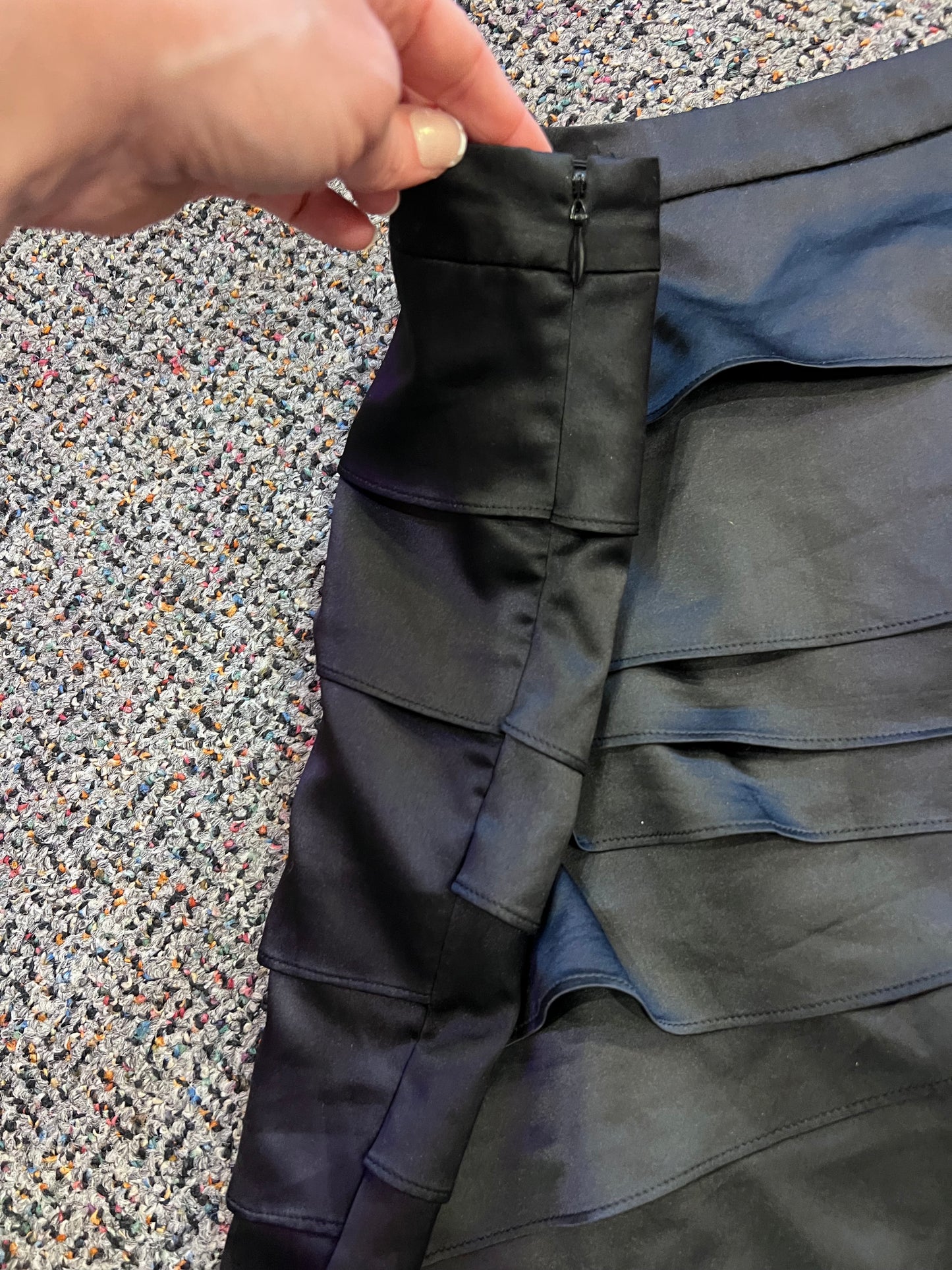 Ann Taylor Layered Black Mini Skirt