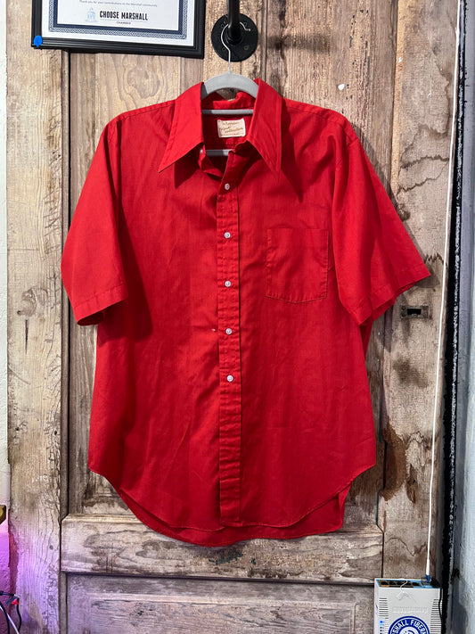 70's Arrow Kent Collection Red Button Up Shirt CNV