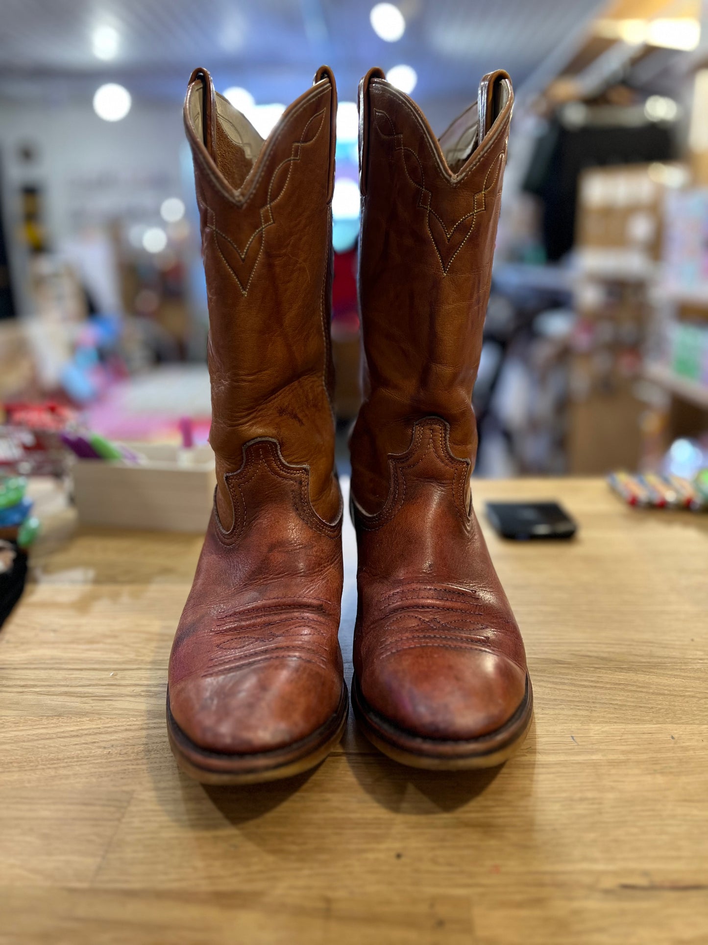 VTG BRWN Leather Cowboy boots