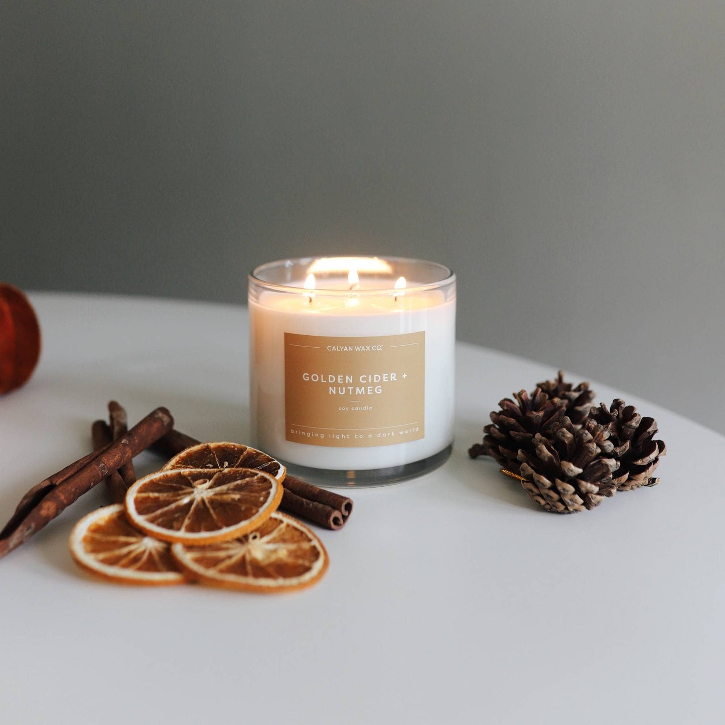 GoldenCider + Nutmeg 3 Wick Candle