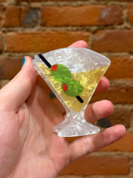 Martini Hair Claw Clip
