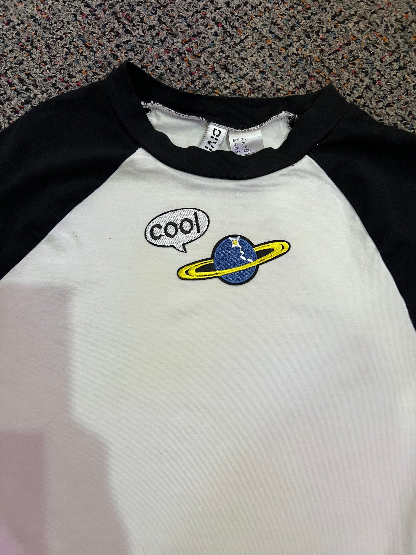 [URL] Blk/White Cool Planet Patch Ringer T-Shirt