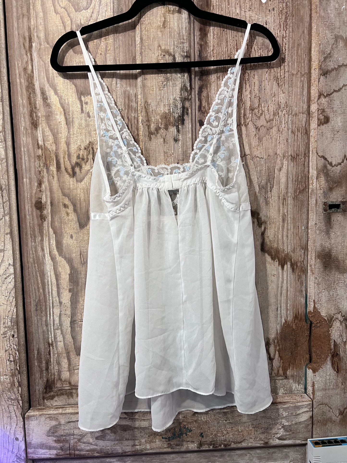 VTG Cinema Exoile White & BB Blue Lace Slip