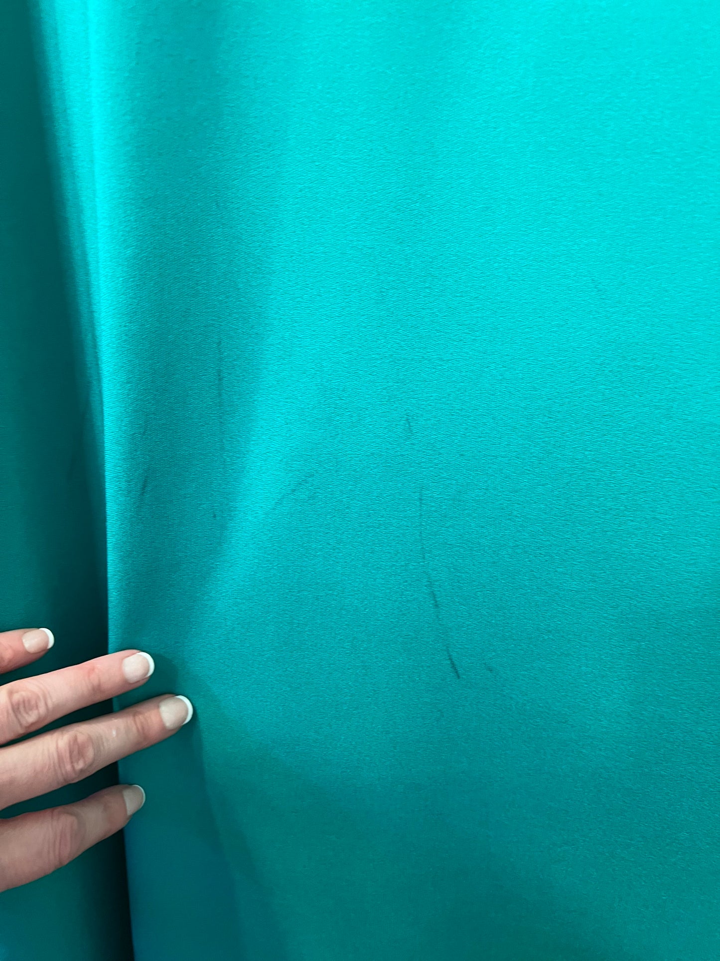 70's Green Beaded Neck Long Sleeve Dress