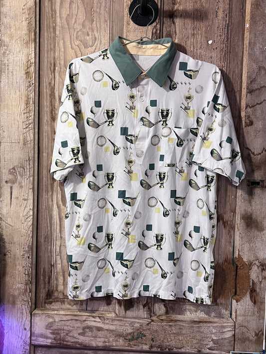 VTG Palmland Club Patterned Golf Polo