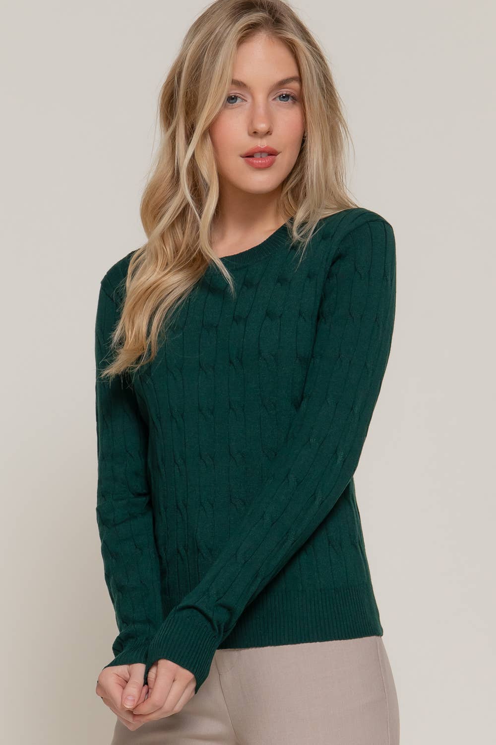Long Sleeve Cable Sweater