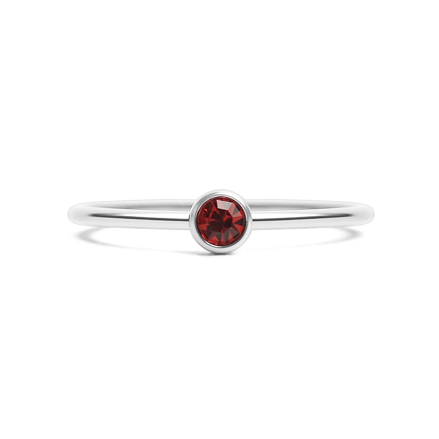 Stainless Steel Birthstone Stacking Ring