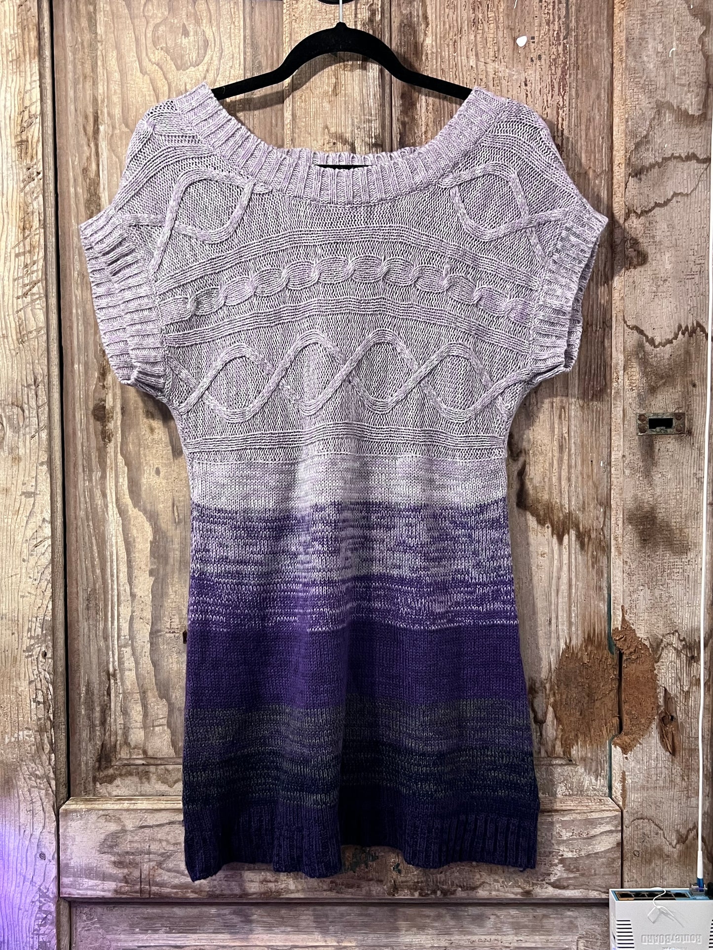 VTG lei Purple Ombre Knit Sweater Dress/Top