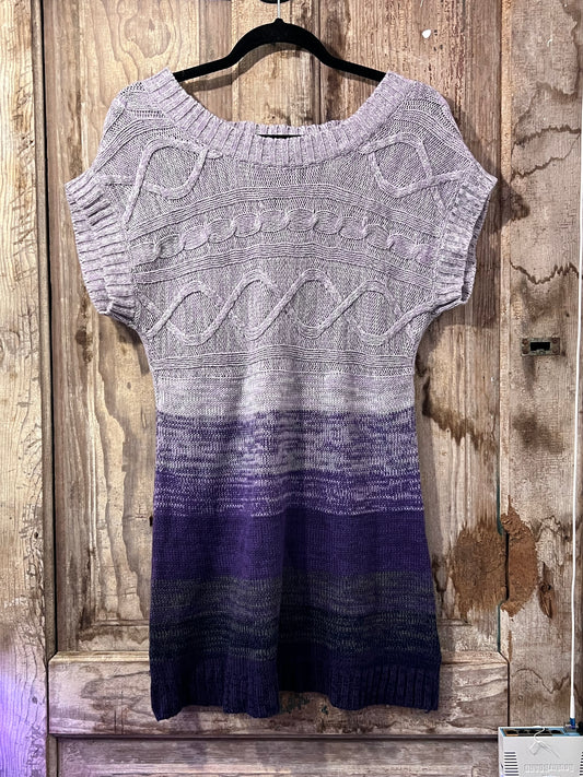 VTG lei Purple Ombre Knit Sweater Dress/Top