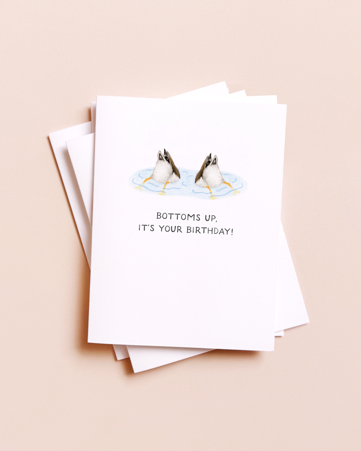 Bottoms Up Ducks Butts Birthday Card