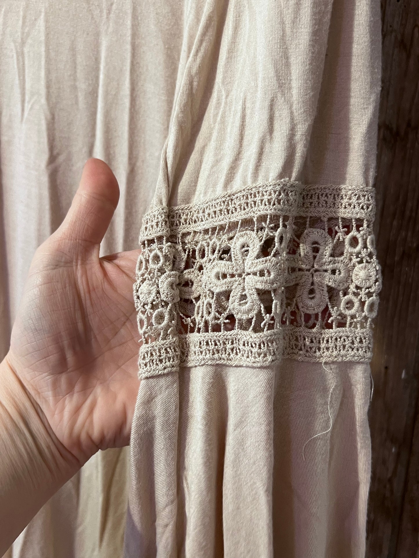 Oona & Maud Beige Criss Cross Blouse